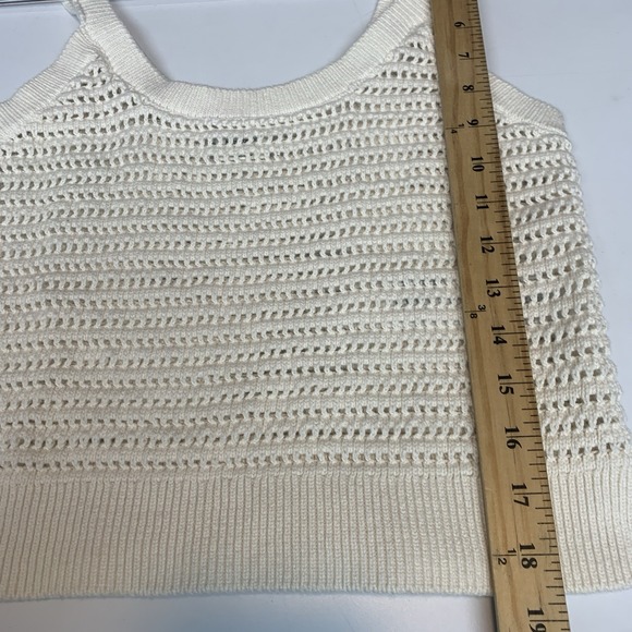 Abercrombie & Fitch Tank Top Womens Small Open Knit Crop Preppy Casual Boho S - Picture 6 of 6